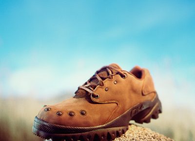 Rhino Shoe, 1998, analog medium format / Hasselblad, color transparency film, Utah. Portfolio image created for product designer Steve McDonald, who designed shoe for Fila.