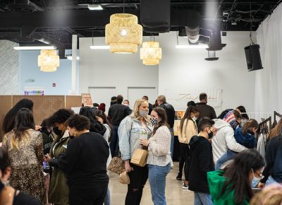 The crowd at the WOC Market.