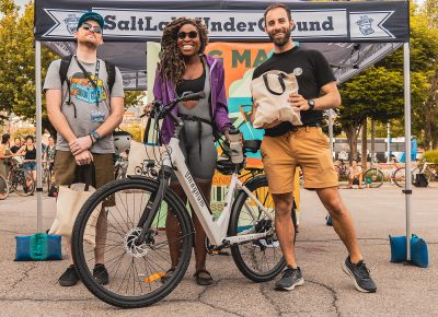 E-Bike winners (L–R): Rob Vorwald (3rd), Nkenna Onuwuzuruoha (1st), Brian Orleans (2nd)