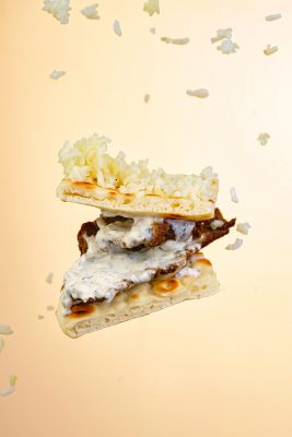 The Junior Gyro from The Med has a tender texture and a rich, meaty flavor.