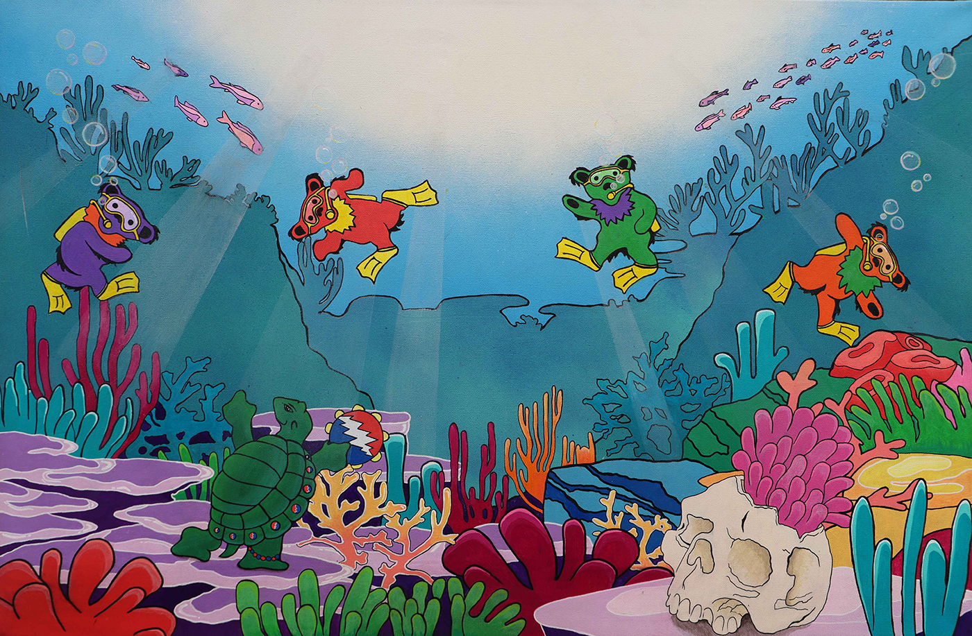 Coral reef deadhead bears by Sawyer Stroud.