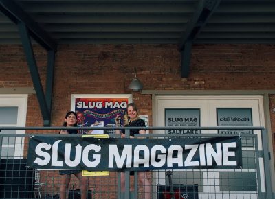 SLUG Mag's Managing Editor and Junior Editor, Bianca Velasquez and Audrey Lockie setting up for SLUG Picnic.