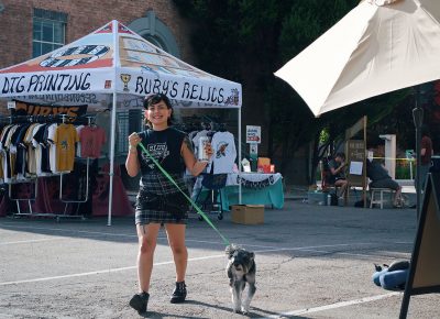 SLUG Mag's Managing Editor, Bianca Velasquez with her furry friend.