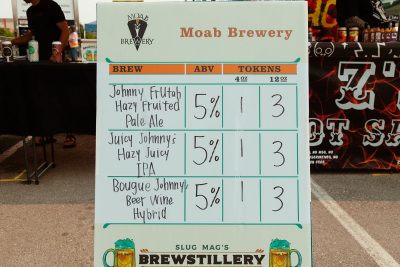 Each brewer and distiller boasted their offerings on these Brewstillery-branded boards.