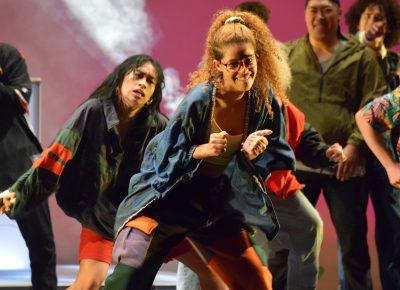 They Reminisce provided a multimedia performance honoring hte history of hip-hop (1 of 3).