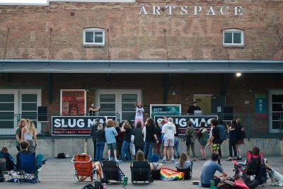 The SLUG Picnic crowd giving Phobia the Greatest's energy right back to her.