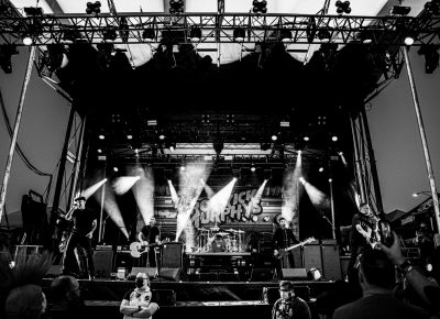 Dropkick Murphys perfroming for fans in Sandy, Utah.