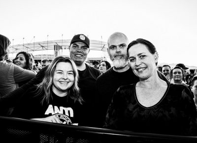 Teegan Meyers, Jason Meyers, Anthony Stockwell and Mindy Guzman waiting in the crowd for Dropkick Murphys to start.