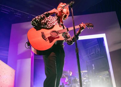 FINNEAS on stage in Salt Lake City during his Optimist Tour.