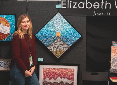 Elizebeth Walsh showcasing her fine wares.