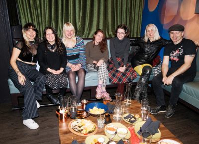 (L–R) Alethia Lunares, Bianca Velasquez, Audrey Lockie, Morgana Faye, Liz Vowles, Angela H. Brown and John Ford