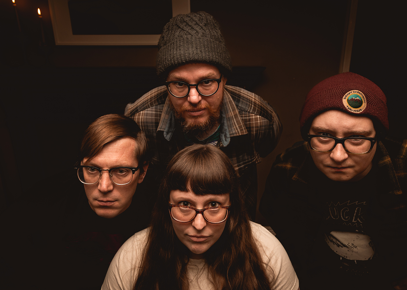 Clockwise from bottom: Georgina, Casey, Rage and Greg Zissou make up the pop-punk group The Zissous.