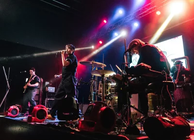 Joywave on stage at the Complex in SLC.