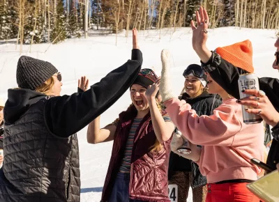 Closing out the awards with high fives.