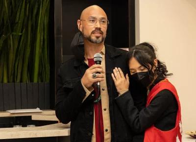 Speaker Kalama Ku'ikahi Tong and partner Denae Shanidiin at Pollen Path.