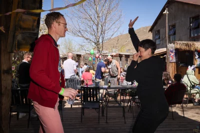 Joe and Rebecca dancing at Bunny Hop.