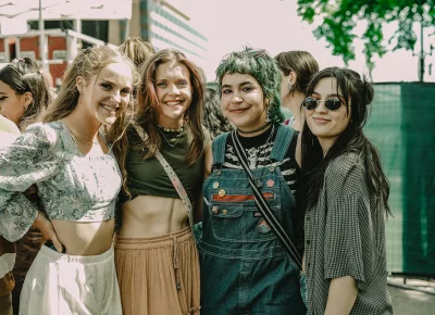 Four happy concert goers at Kilby Block Party 3