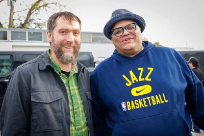 (L–R) Jady Tippets and Billy Palmer have known Thorpe for years. Tippets met Thorpe 25 years ago when he was working at the Dead Goat Saloon. Tippets later worked for Anchor Stage Management.