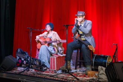 The Witch and The Burro play in the live room at Space & Faders at an open house on May 1, 2022.