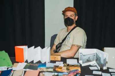 Andrew Shaw with his zine.