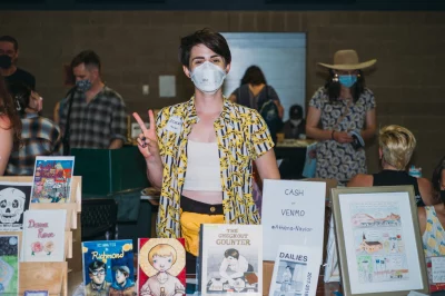 Athena Naylor with her zines