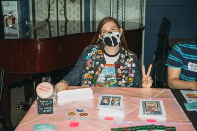 Caroline Alger with her zine, The Botanist.