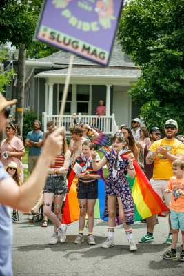 Enthusiastic fans watching this year’s Pride Parade.