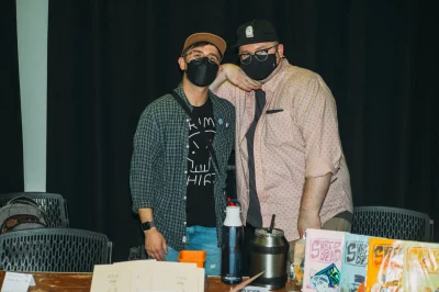 (L-R) Kade Whittle and D. Bradford Gambles with their zines.