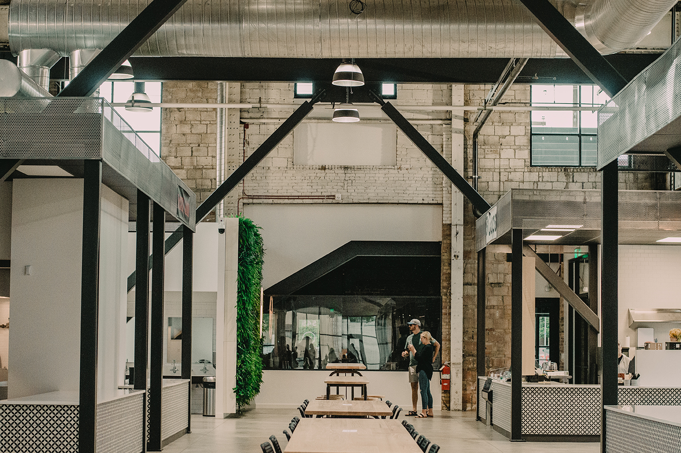 The spacious, industrial gathering place is home to five different local eateries and is looking to house many more as the Food Hall grows.