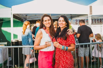 Lori Burt and Lindsey McCloy enjoying drinks in the VIP area. (Photo: @clancycoop)