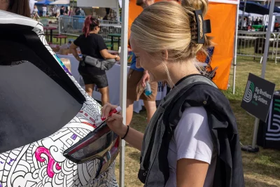 Mark Miller Subaru offered attendees the chance to color a car.