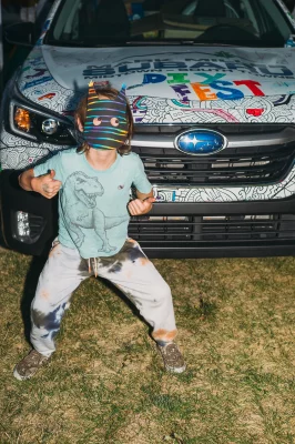 Mark Miller Subaru had an Outback in the kid’s area that was meant for coloring with dry erase markers. (Photo: @clancycoop)