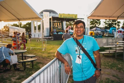 Craft Lake City staff Salvador Oregon-Torres coordinating the VIP lounge. (Photo: @clancycoop)