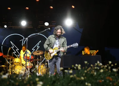 With a thunderstorm literally miles away and with visible lightning strikes all over the valley, The Revivalists had a great evening at Red Butte Gardens.