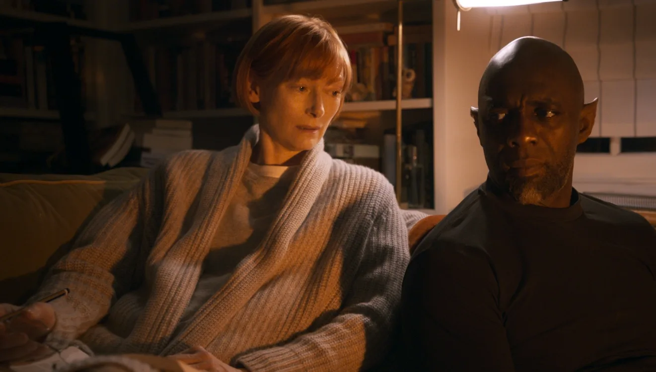 Still of Tilda Swinton and Idris Elba in Three Thousand Years of Longing