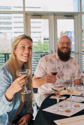 Anna and Ethan enjoying the drinks together. Photo: Lexi Kiedaisch