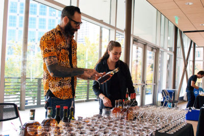 Michael and Brittany making sure everything is ready to go for the Manhattan Experience. Photo: Lexi Kiedaisch