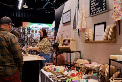 The Oakmont Needle booth has an impressive display of cute food hand-made from felt.