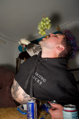 "The most important thing you should know about me is that I am a PROUD chicken dad. I have five gorgeous ladies and also a duck!" says Mark Cook of Skiing Fucks. (Photo: Jovvany Villalobos)