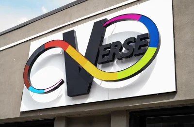 Photo of the sign above Club Verse's building. Photo: Ashley Christenson