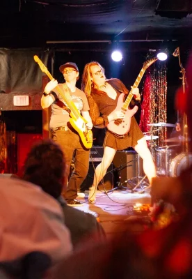 Shecock With A Vengeance adding flare to their performance. Photo: Abel Cayas