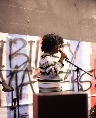 One of the performers side stage at transfeastival. Photo: Abel Cayas