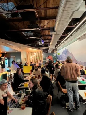 Players gather around tables at Blue Gene's for Monday Night Magic.