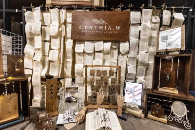 Cynthia W. Jewelry booth on full display