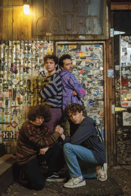 The members of Air Vent Dweller pose together outside of Kilby Court.