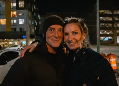 Angela H. Brown and former SLUG Photographer Dan Gorder enjoying a break in the show. Photo: Bonneville Jones.