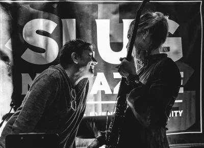 Angela H. Brown and David Payne conversing after a great set. Photo: Alanna Lowry.