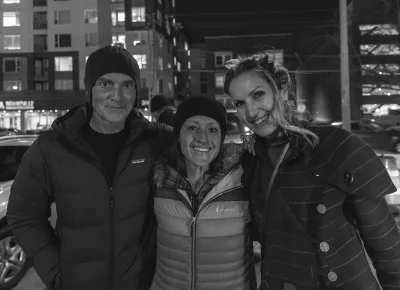 Angela H. Brown having a great time with old friends. Photo: Bonneville Jones.