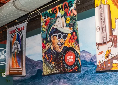 Some of SLUG's greatest past covers hung on the walls.