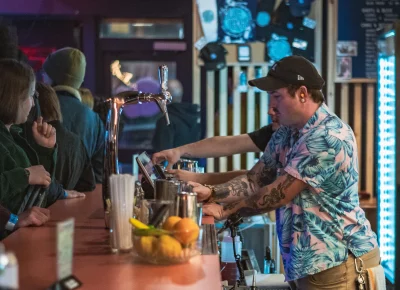 The bartenders kept attendees happy all night.